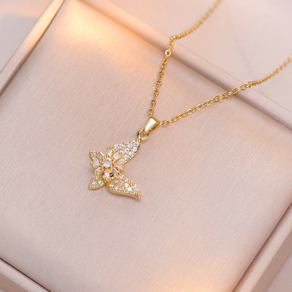 Rotatable Butterfly Necklace