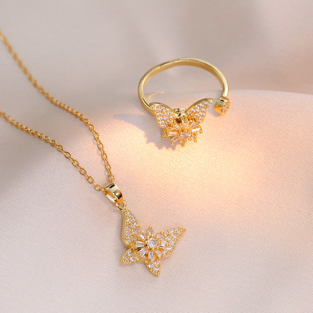 Rotatable Butterfly Necklace